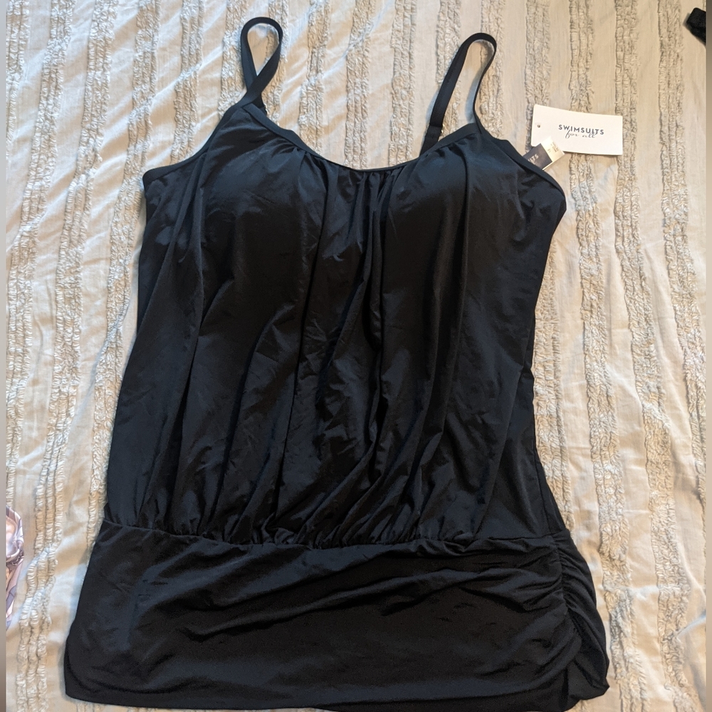 NWT black tankini top